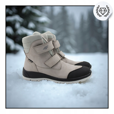 BUTY DZIECIĘCE 4F WYSOKIE skóra NA JESIEŃ ZIMĘ JOBMW250 26S