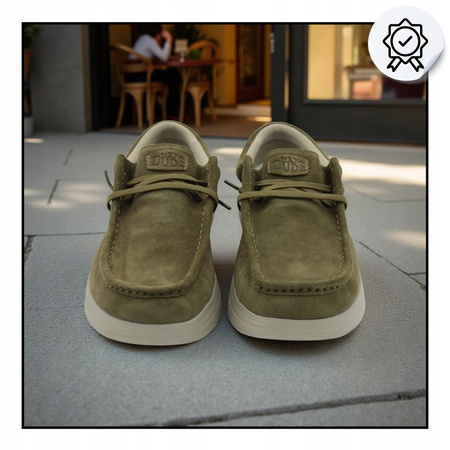 BUTY MĘSKIE LEKKIE MOKASYNY ZAMSZOWE HEYDUDE WALLY COMF SUEDE 419753AF 