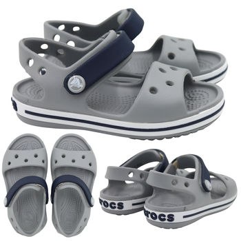 Sandałki dziecięce szare lekkie wygodne crocs crocband 12856 01u
