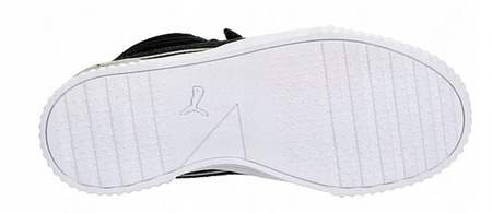 Buty Damskie Czarne Wysokie Wygodne Rzep PUMA CARINA MID SD METAL