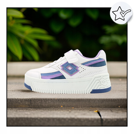 Buty Dziecięce Dla Dziewczynek Białe Rzep Wygodne LOTTO PINADEE 