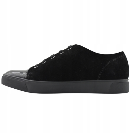 Buty Trampki Sneakersy Czarne Skóra Wygodne Niskie CALVIN KLEIN BLACK