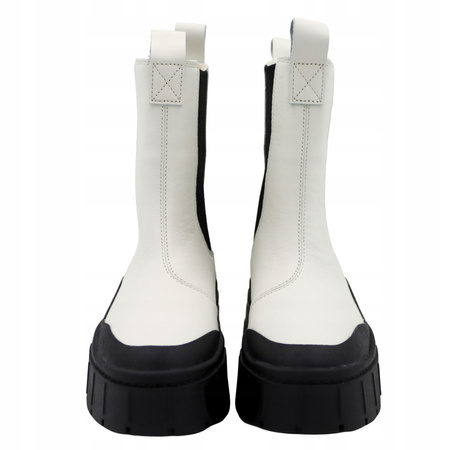 Buty damskie skórzane wysokie botki skóra białe puma mayze 386272 01 r.37,5