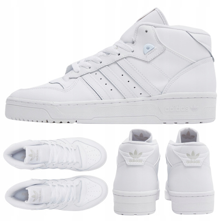 Buty Męskie Sportowe Wysokie ADIDAS RIVALRY wygodne BIAŁE 