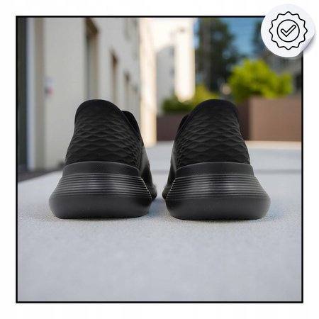 Buty męskie skórzane skechers czarne wygodne wsuwane 205046/bbk 