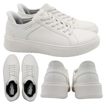 Buty męskie skechers wygodne lekkie wsuwane białe 183177/wht