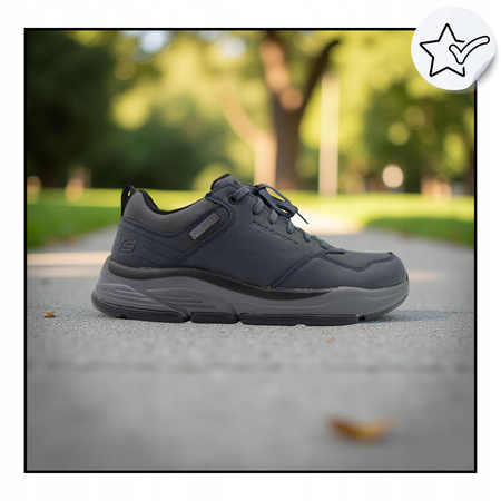 Buty męskie skechers wygodne granatowe lekkie sneakersy 210021/nvy