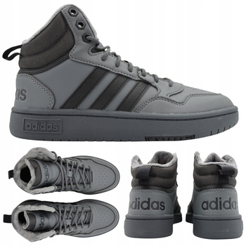 BUTY ZIMOWE DAMSKIE OCIEPLANE WYSOKIE ADIDAS HOOPS 3.0 MID GZ6683