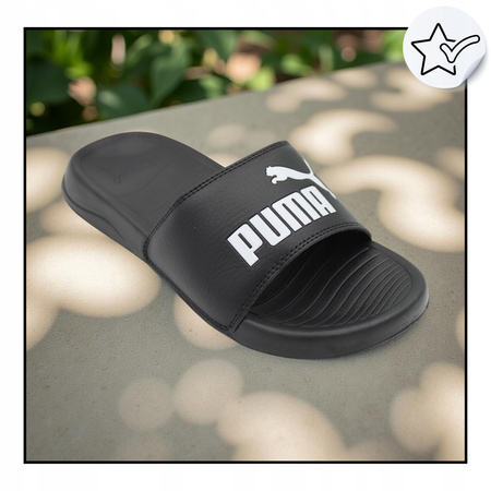 Puma klapki Czarne Komfortowe męskie Popcat na plaże basen r. 35,5