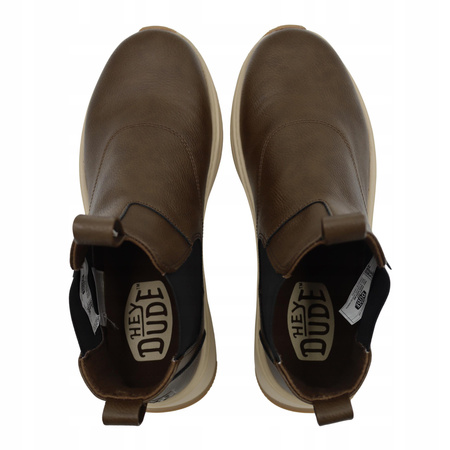 Buty męskie sztyblety brązowe wygodne lekkie wsuwane heydude 442932kx 