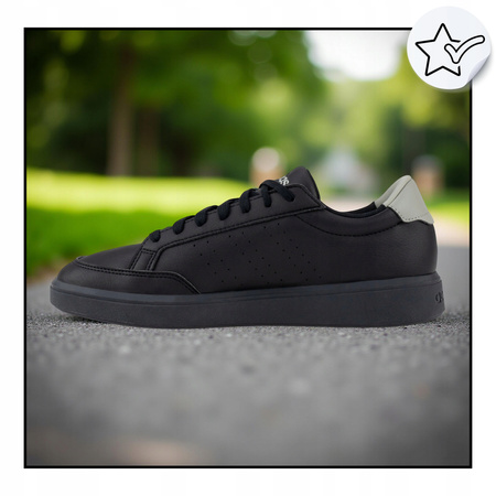 Buty Tenisówki Męskie Czarne Skóra Wygodne ADIDAS NOVA COURT
