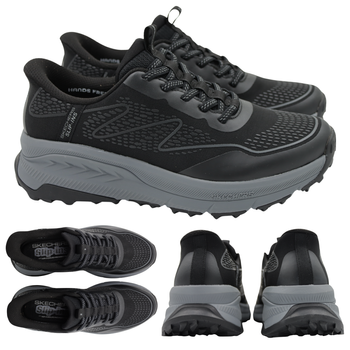 Buty sportowe męskie czarne wsuwane wygodne skechers 237685/bkmt