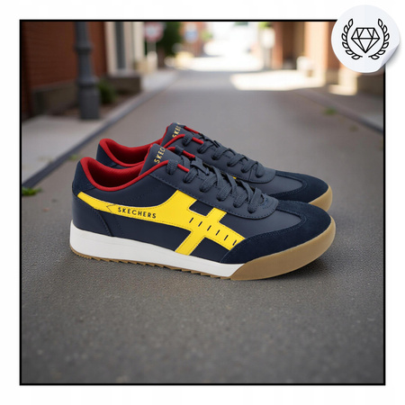 Buty męskie skechers granatowe wygodne lekkie sneakersy 183280/nvyl