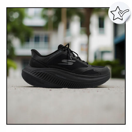 Buty męskie skechers 216351/bbk czarne lekkie wsuwane na co dzień