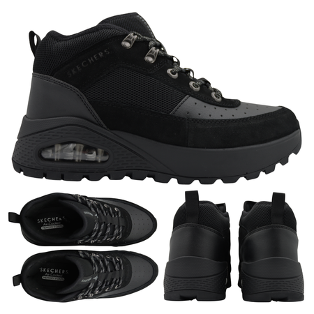 Buty męskie skechers czarne wygodne za kostkę jesień zima 183049/bbk