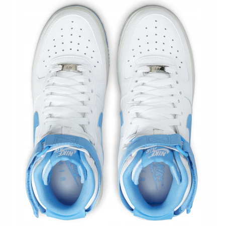 Buty Młodzieżowe Wysokie Wygodne Skóra Białe Rzep NIKE AIR FORCE 