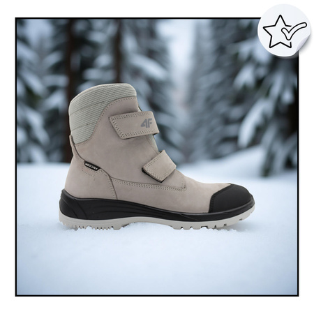 BUTY DZIECIĘCE 4F WYSOKIE skóra NA JESIEŃ ZIMĘ JOBMW250 26S 