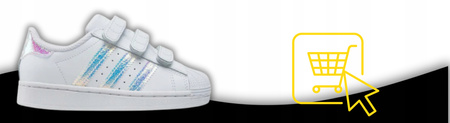 BUTY SPORTOWE DZIECIĘCE BIAŁE WYGODNE NA RZEP ADIDAS SUPERSTAR FV3655 
