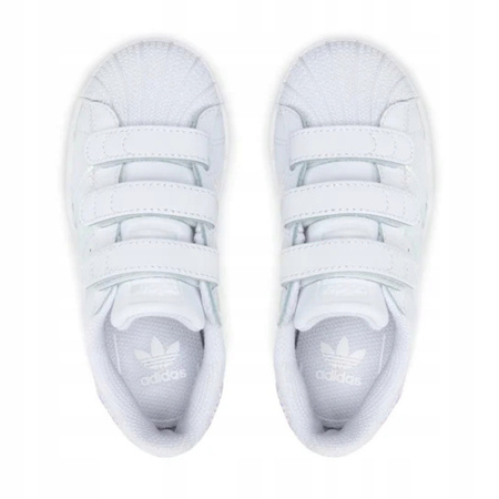 BUTY SPORTOWE DZIECIĘCE BIAŁE WYGODNE NA RZEP ADIDAS SUPERSTAR FV3655 
