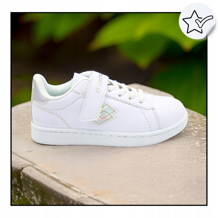 BUTY DZIECIĘCE SPORTOWE BIAŁE KOMUNIJNE WYGODNE LOTTO 2600270K 1082