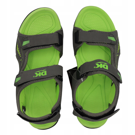 Sandały Damskie Młodzieżowe Wygodne Lekkie DK 3431 GREY/LT.GREEN