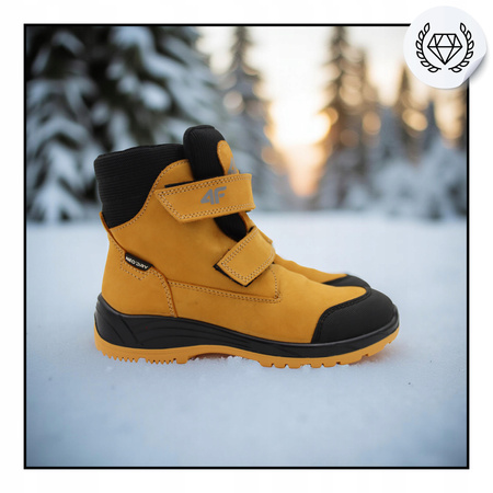 BUTY DZIECIĘCE 4F WYSOKIE skóra NA JESIEŃ ZIMĘ JOBMW250 83S