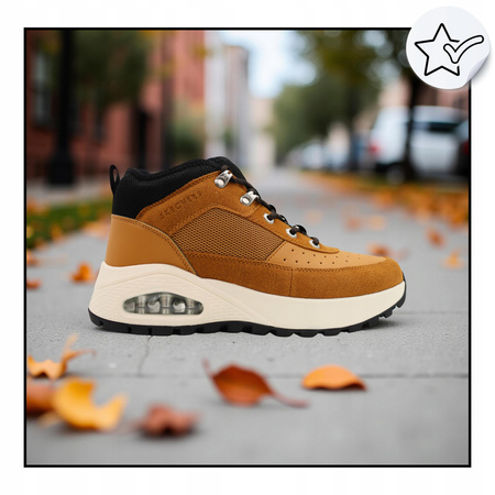 Buty męskie skechers brązowe wygodne za kostkę jesień zima 183049/wsk 