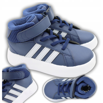 BUTY DZIECIĘCE WYGODNE NA RZEPY POLAR ADIDAS GRAND COURT IE3860 r. 23