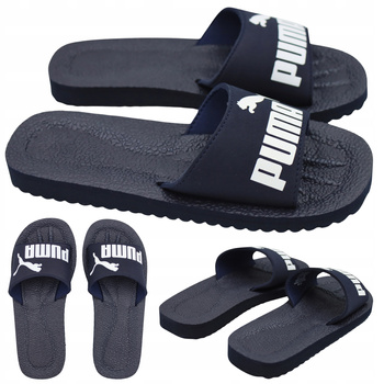 KLAPKI MĘSKIE GRANATOWE NA BASEN NA PLAŻĘ PUMA PURECAT 360262 02 r. 40,5