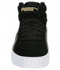 Buty Damskie Czarne Wysokie Wygodne Rzep PUMA CARINA MID SD METAL