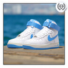 Buty Młodzieżowe Wysokie Wygodne Skóra Białe Rzep NIKE AIR FORCE 