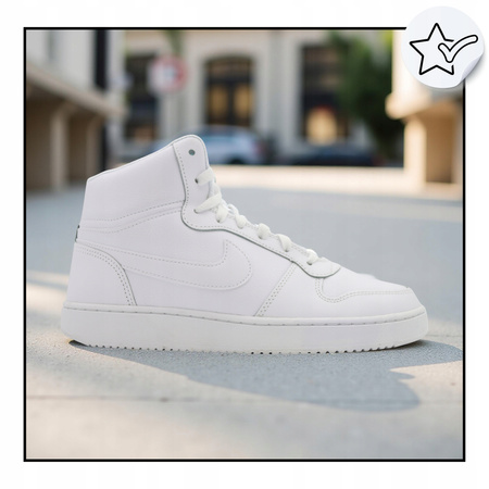 BUTY SPORTOWE MĘSKIE BIAŁE WYSOKIE SKÓRA NIKE EBERNON MID AQ1773 100 r. 45