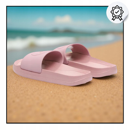 KLAPKI 4F damskie WSUWANE NA PLAŻE NA BASEN RÓŻOWE LEKKIE WYGODNE 