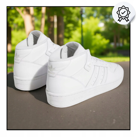 BUTY SPORTOWE MĘSKIE WYGODNE BIAŁE ADIDAS RIVALRY MID ID9427 r. 44