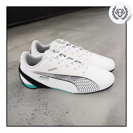 BUTY SPORTOWE MĘSKIE WYGODNE BIAŁE PUMA MAPF1 CARBON CAT 307542 01 