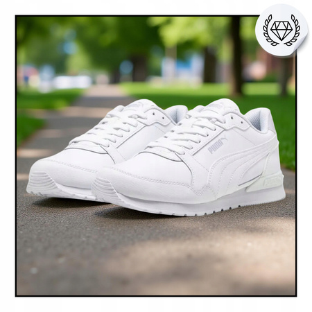 Buty Sportowe Męskie Wygodne Białe Skórzane Skóra PUMA ST RUNNER 