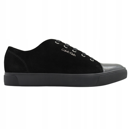 Buty Trampki Sneakersy Czarne Skóra Wygodne Niskie CALVIN KLEIN BLACK