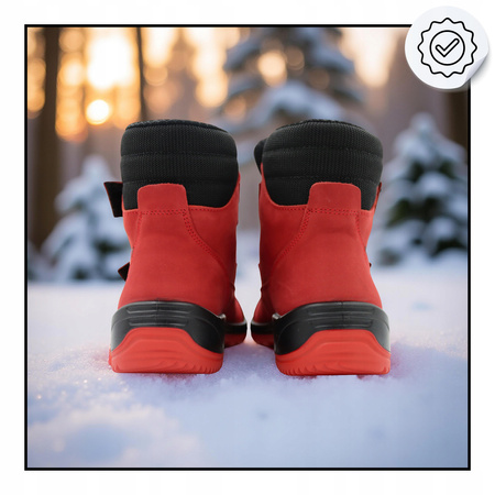 BUTY DZIECIĘCE 4F WYGODNE ZE SKÓRY WYSOKIE NA JESIEŃ ZIMĘ JOBMW25062S 