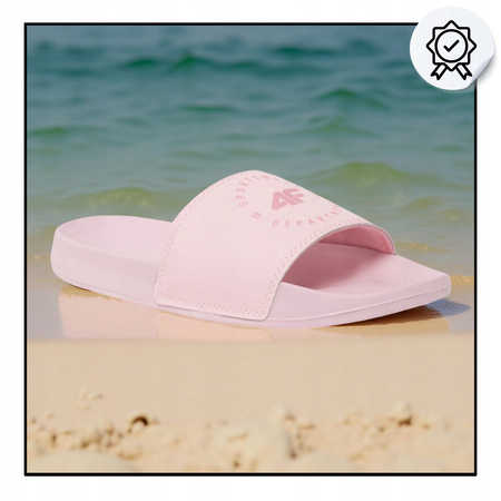 KLAPKI 4F damskie WSUWANE PLAŻOWE BASENOWE NA BASEN WYGODNE RÓŻOWE R. 39