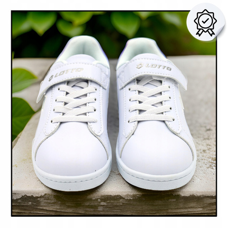 BUTY DZIECIĘCE SPORTOWE BIAŁE KOMUNIJNE WYGODNE LOTTO 2600270K 1082
