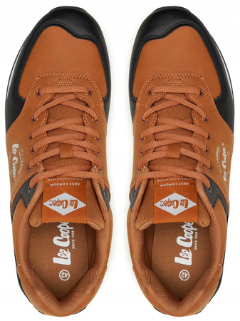 Buty Męskie Niskie Sneakersy Brązowe Skórzane Wygodne LEE COOPER 