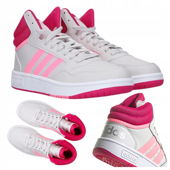 BUTY SPORTOWE MŁODZIEŻOWE WYSOKIE WYGODNE ADIDAS HOOPS MID GZ1929