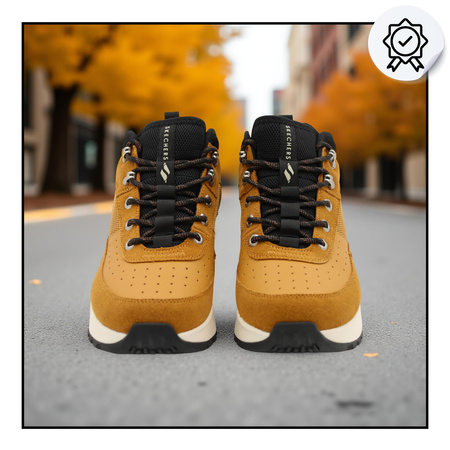 Buty męskie skechers brązowe wygodne za kostkę jesień zima 183049/wsk 