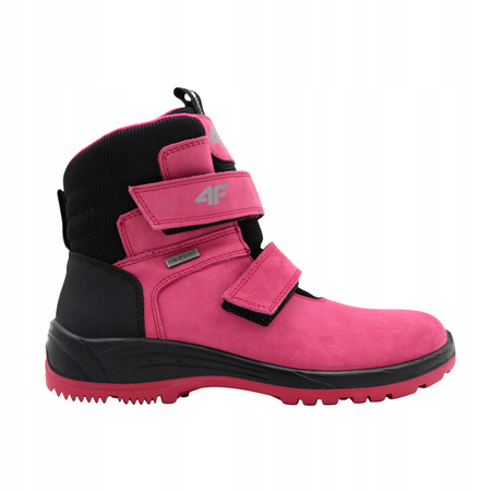 BUTY DZIECIĘCE 4F WYGODNE ZE SKÓRY WYSOKIE NA JESIEŃ ZIMĘ JOBMW252 55S