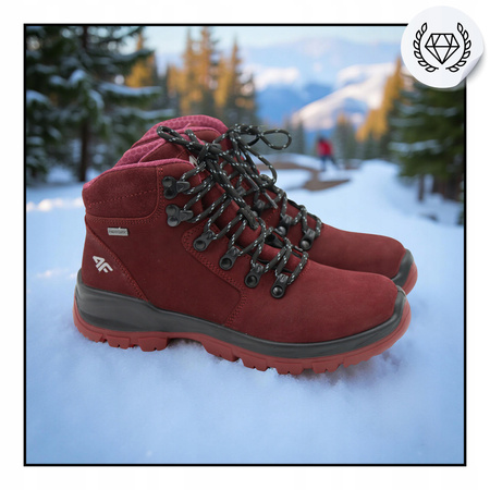 BUTY DAMSKIE 4F WYGODNE TREKKINGOWE WYSOKIE NA JESIEŃ ZIMĘ OBDH253 60S 