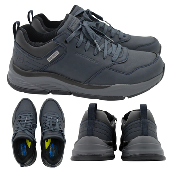 Buty męskie skechers wygodne granatowe lekkie sneakersy 210021/nvy