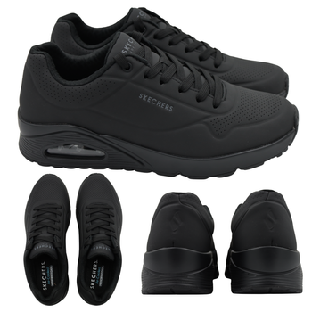 Buty męskie skechers czarne wygodne lekkie sneakersy 52458/bbk