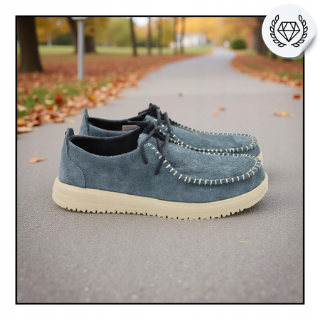BUTY MĘSKIE LEKKIE MOKASYNY ZAMSZOWE HEYDUDE NXT MOC 43772 4XB