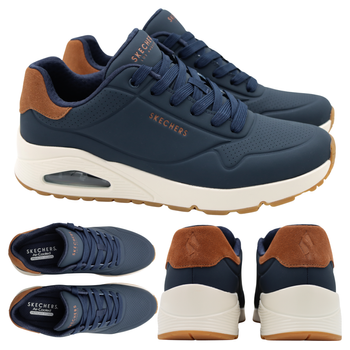 Buty sportowe męskie granatowe lekkie wygodne skechers 183004/nvy