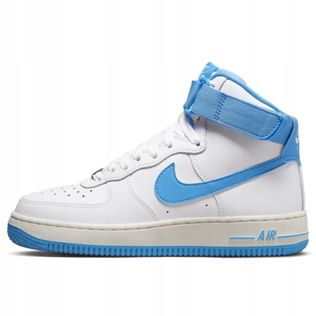 Buty Młodzieżowe Wysokie Wygodne Skóra Białe Rzep NIKE AIR FORCE 